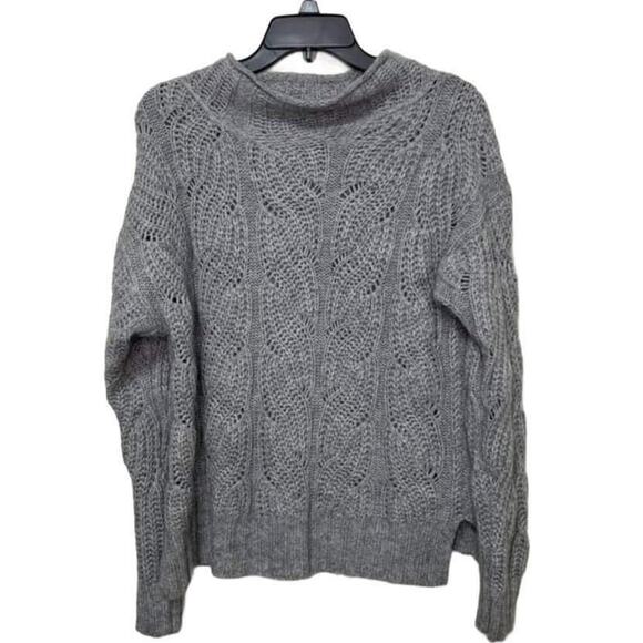 J. Crew Pointelle Cable Knit Sweater Grey S - Picture 1 of 5